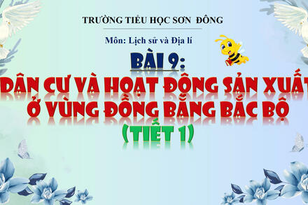 Bài 9: DÂN CƯ VÀ HOẠT ĐỘNG SẢN XUẤT Ở VÙNG đồng bằng Bắc Bộ  (tiết 1)