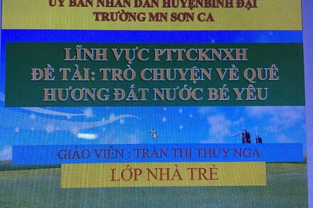 LĨNH VỰC PTTCKNXH ĐỀ TÀI: TRÒ CHUYỆN VỀ QUÊ HƯƠNG ĐẤT NƯỚC BÉ YÊU, GIÁO VIÊN: TRẦN THỊ THUÝ NGA, LỚP: NHÀ TRẺ