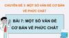 MỘT SỐ VẤN ĐỀ CƠ BẢN VỀ PHỨC CHẤT