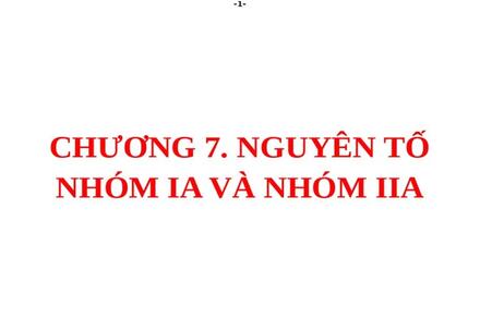 ÔN TẬP NGUYÊN TỐ NHÓM IA VÀ IIA