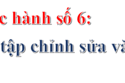 Bài thực hành số 6: Em tập chỉnh sửa văn bản