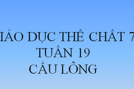 GDTC 7 - Tuần 19 - Cầu lông