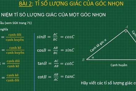 ỨNG DỤNG THỰC TẾ TỈ SỐ LƯỢNG GIÁC CỦA GÓC NHỌN