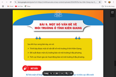 BÀI 9. MỘT SỐ VẤN ĐỀ VỀ MÔI TRƯỜNG Ở TỈNH KIÊN GIANG