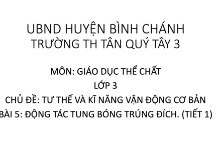 Giáo dục thể chất 3