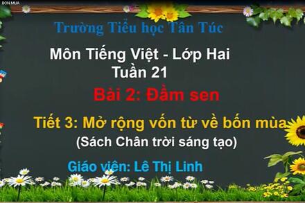 Tiếng Việt Tuần 21: Đầm sen - Tiết 3: MRVT Bốn mùa