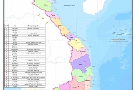 BẢN ĐỒ 34 ĐƠN VỊ HÀNH CHÍNH VIỆT NAM SAU SÁP NHẬP NGÀY 1.7.2025