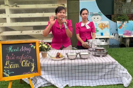 Hoạt động trải nghiệm: Bé tập làm chè ỷ-Lớp Lá 3